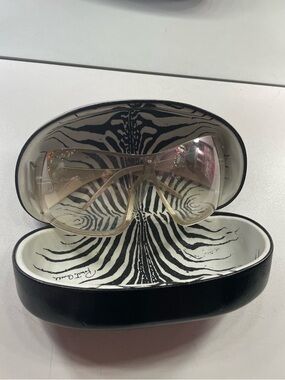 Vintage Roberto Cavalli Oversized Sheer Gold Shield Sunglasses